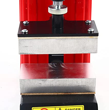 Manual Heat Press Machine,110V 400W Mini Dual Heated Plates Hot Press Stamping Machine,0~450℉ LCD Controller for Hydraulic Extraction Oil Leather Plastic (2.36X4.72Inch)